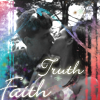 a young couple in love, words are truth and faith